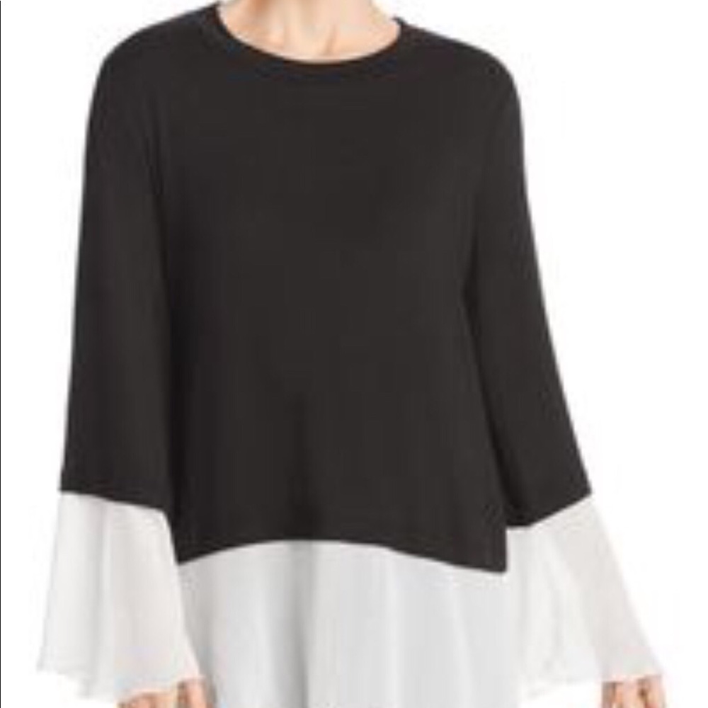👉Black Ruffle Hem Tunic Top